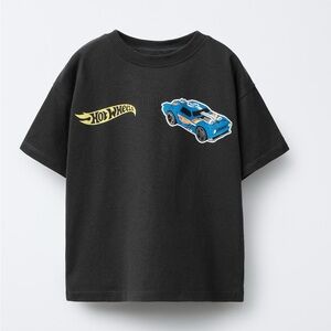 Zara Black Tee with Hot Wheels Logo